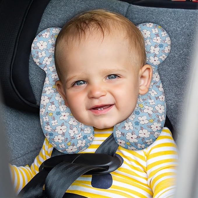 Baby Travel Pillow, Infant Kid's Cushion Soft and Skin Friendly for Car Seat, Pushchair and Stroller (Style A)
