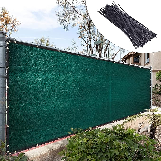Royal Shade Custom Size 6' x 168' Green Fence Privacy Screen Windscreen Cover Netting Mesh Fabric Cloth - Cable Zip Ties Included (We Make Custom Size)