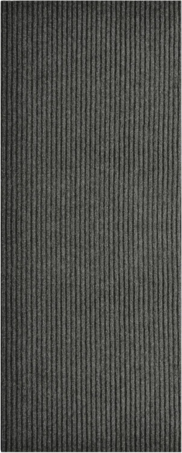 iCustomRug Spartan Weather Warrior Duty Indoor/Outdoor Utility Ribbed in 3ft,4ft,6ft Widths 70 Custom Sizes with Natural Non-Slip Rubber Backing 4'X44' in Charcoal