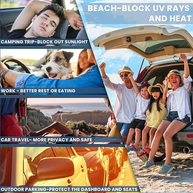 for GMC Yukon/Yukon XL 2021-2025 2026 Windshield Sun Shade - 4 Layers Car Sunshades for Front Windows Shade Cover Custom Fit Yukon Sun Visor 250T Retractable Shade Blocks UV Rays Car Accessories