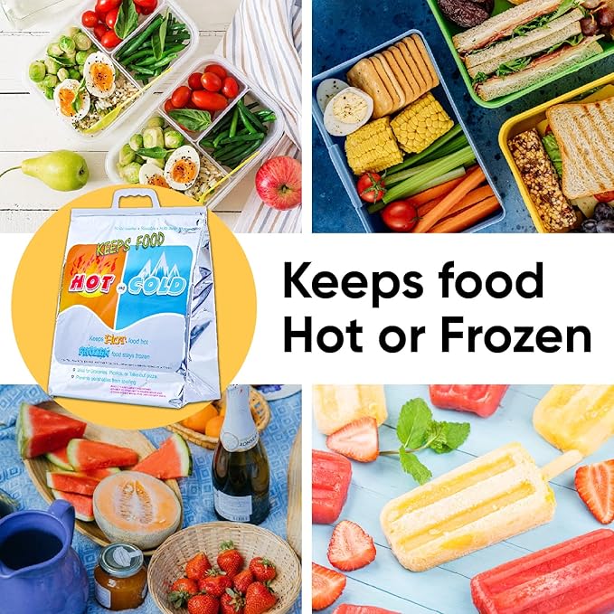 Superio Hot and Cold Insulated Bags for Food Delivery, Grocery Shopping Bags, Food Storage for Hot and Frozen Food for Travel, Disposable Cooler Bag, Reinforced Thermal Lunch Bag (1, 16"x19.25")