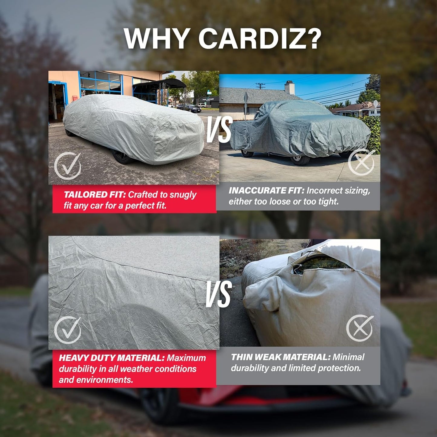 5 Layer Full Car Cover – Semi Custom Fit for Chevrolet Bel Air 1958 Hardtop 2-Door | All-Weather Protection: Dustproof, Windproof, UV-Resistant, Breathable & Durable