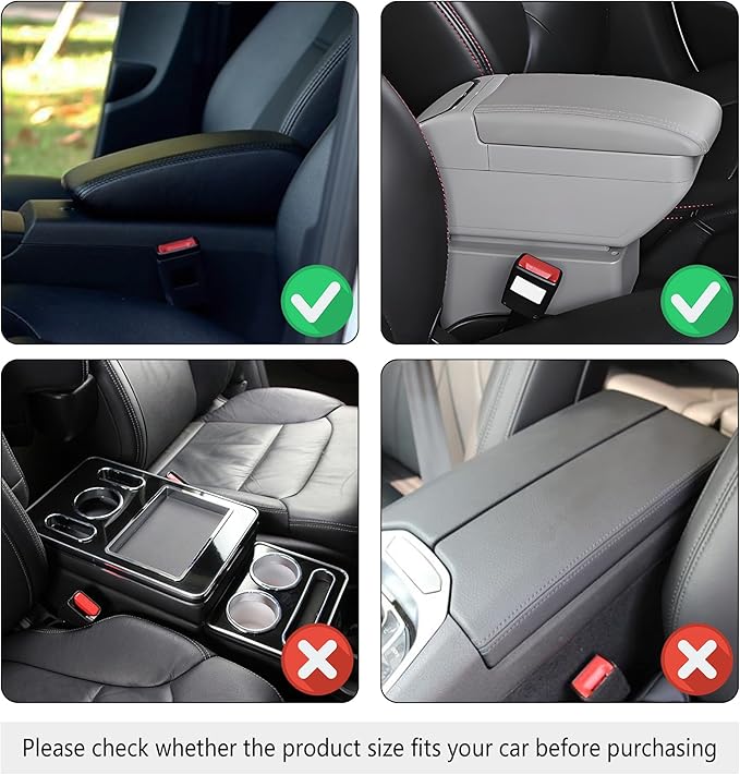 Upgraded Car Center Console Cover,Microfiber Leather Car Armrest Cover Cushion with 2 Storage Bags,Universal Car Armrest Storage Box Car Interior Accessories for Most Vehicles (Turquoise)