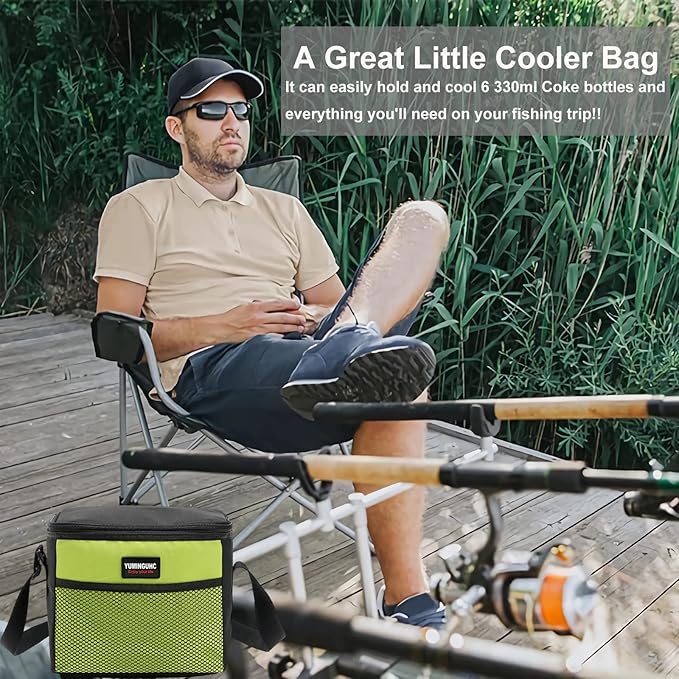 6 Can/5L Lunch Bag for Women Men Portable Lunch Box Small Cooler Bag Soft Collapsible Reusable Insulated Lunch Tote for Everyday Work Travel (Grey)