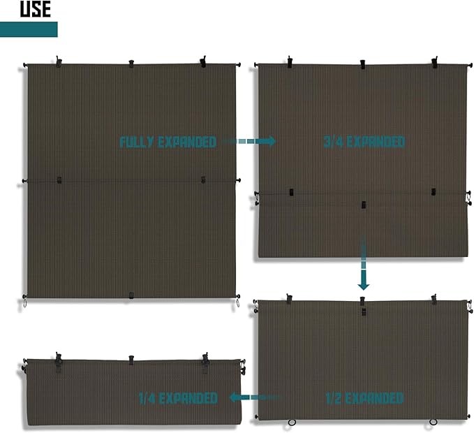Bynbbur 4'W x 10'H Outdoor Patio Shades Foldable Roller Blinds, 220 GSM Sun Shade Roll Up Porch Screens Exterior Shade Cloth for Deck Pergola Backyard, Brown