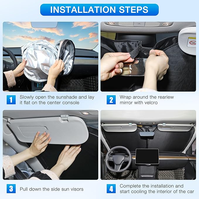 INSAUTO Custom Fit Windshield Sun Shade Accessories for Honda Accord 2008-2012, Foldable Front Window Sunshade, UV & Heat Reflector, Keeps Interior Cool, Includes Storage Bag
