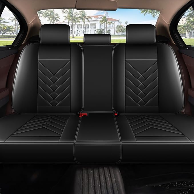 AOMSAZTO Car Seat Cover for Chevrolet Chevy Trailblazer 2021-2024 2025 2026 Full Set: Waterproof Faux Leather Car Seat Protector - Interior Seat Covers Decoration Refresh Accessories - Black