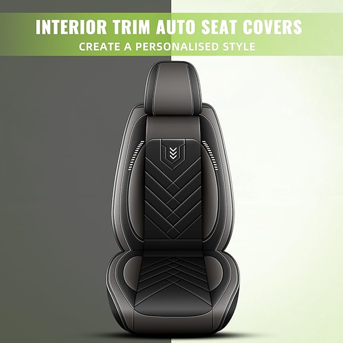 AOMSAZTO Car Seat Covers Fit for Jeep Renegade 2015-2024 2025 Premium Front Seat Covers Waterproof Leather Automotive Seat Covers Compatible with Airbag (2 Seats,Grey)