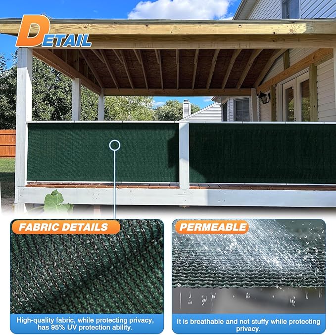 TANG Sun Shade Fabric Roll 8'x32' Shade Cloth for Garden Dark Green HDPE Mesh Shading Pergola Cover Replacement Canopy, 95% Blockage Sunshades for Outdoor Patio Backyard Plant
