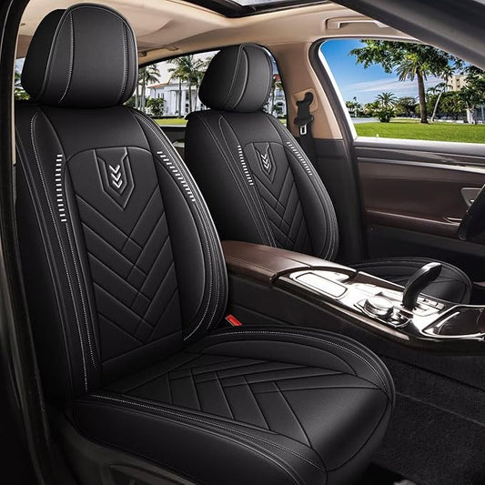 AOMSAZTO Front Seat Covers Fit for GMC Terrain 2020-2026: Faux Leather Automotive Seat Covers Waterproof Vehicle Seat Cushion Protector Car Interior Covers(2 Seat Black)