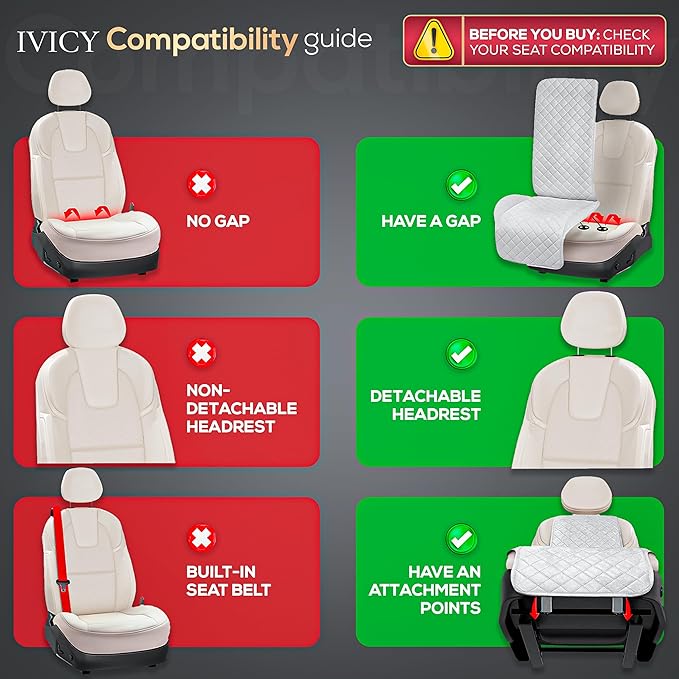 IVICY Faux Linen Front Car Seat Cover – Durable, Non-Slip Seat Protector for Cars – 1 Unit, Light Brown