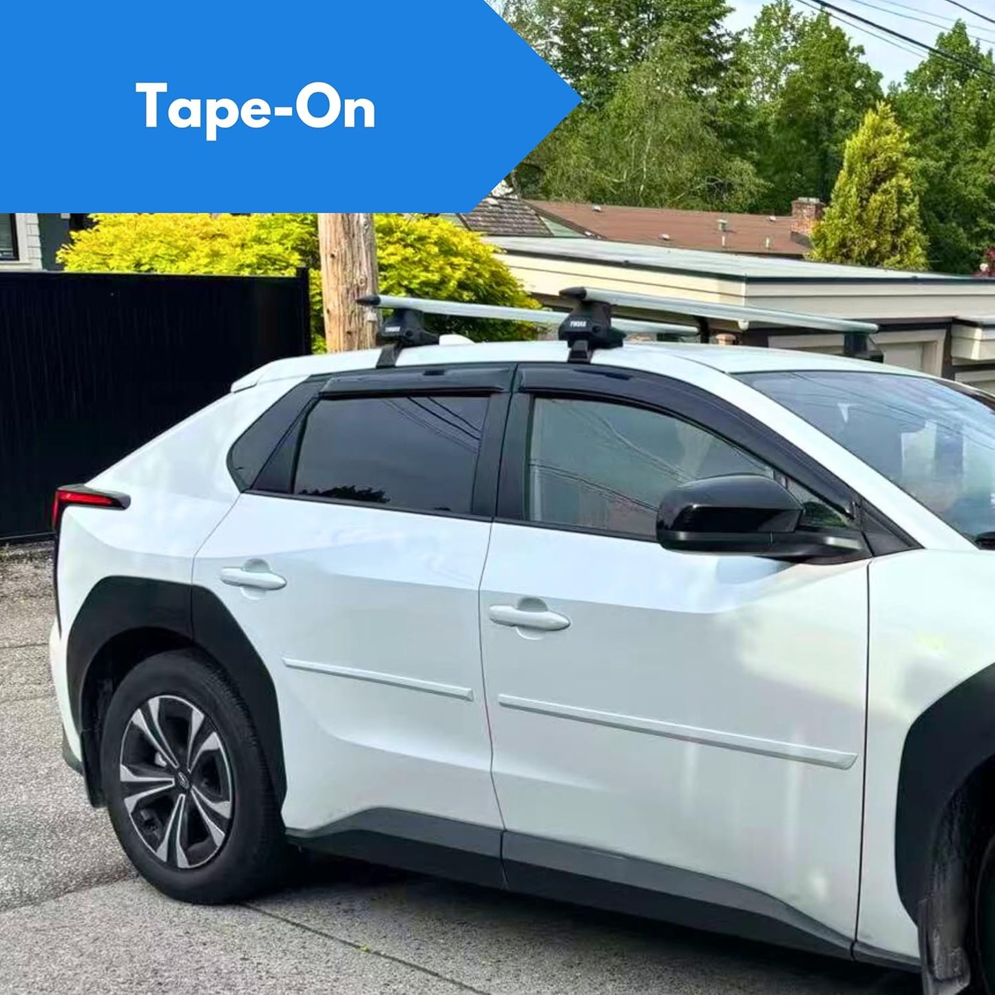 KPY Window Visor Compatible with Toyota Crown 2023-2024, 4PC Rain Guard Side Window Vent Deflectors Tape-On Style, 2023 2024
