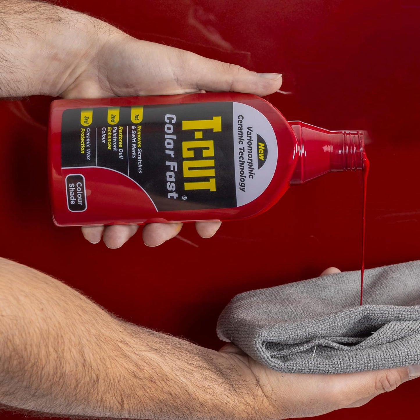 T-Cut Dark Red Scratch Remover Color Fast Paintwork Restorer Car Polish, 13 Colors Available, 17 Fl Oz