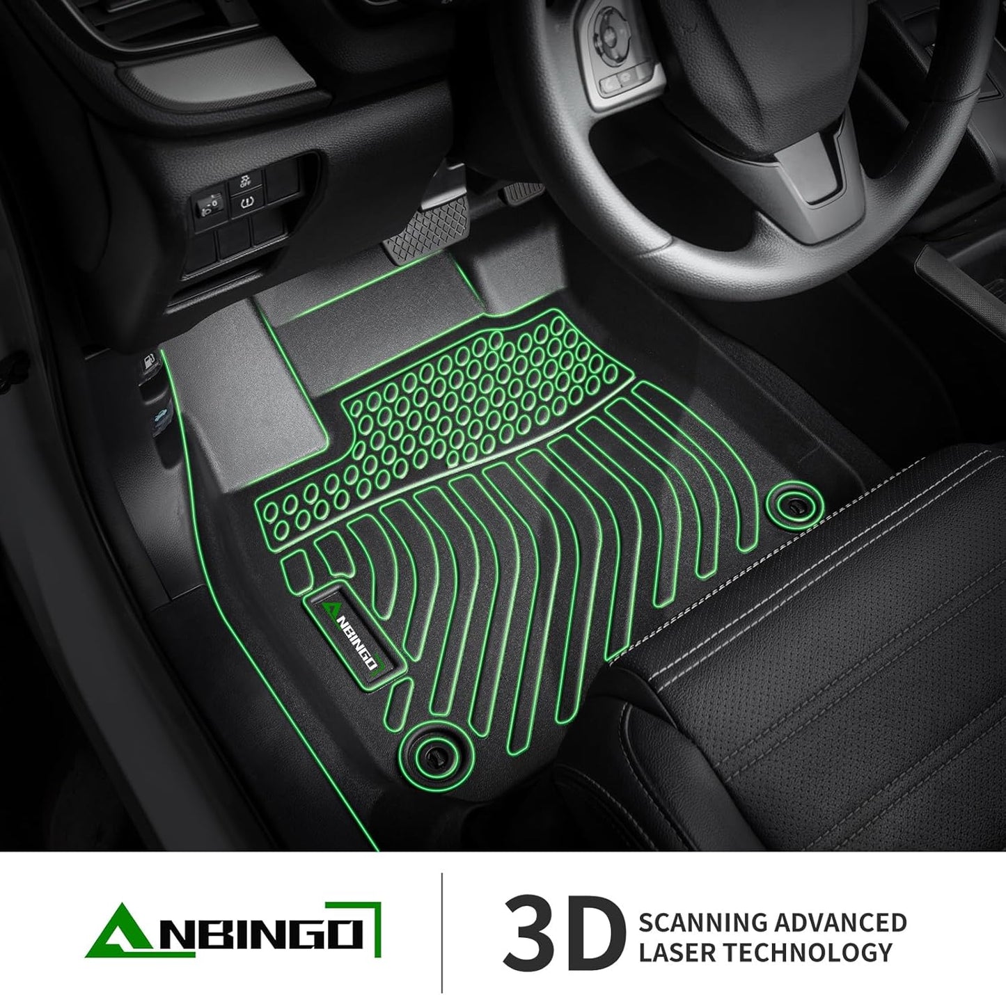 ANBINGO®-Floor Mats for Nissan Rogue Sport 2017-2022 (Only for Cargo Tray Highest Position) All Weather Rogue Sport Floor Liners Set Accessories Black (Trunk Mat+Floor Mats)