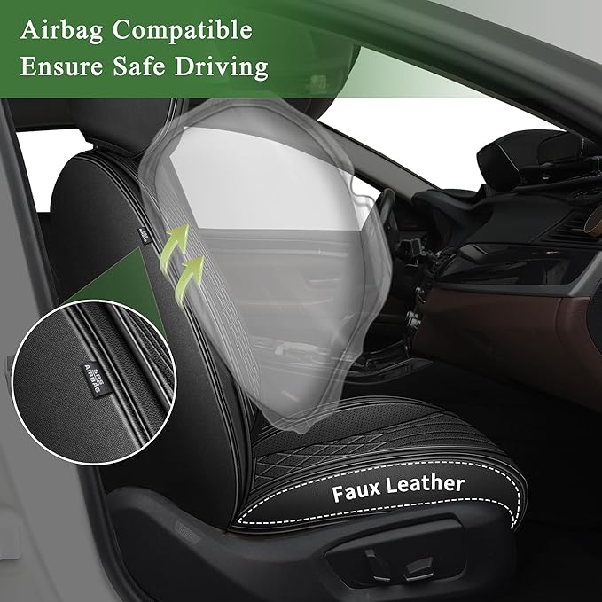 Bling Car Seat Covers Fit for Toyota Camry 2012-2025 2026: Waterproof Faux Leather Driver Seat Cover,Shining Diamond Automotive Seat Cushion All Seasons Seat Protector(5 Seats,Black)