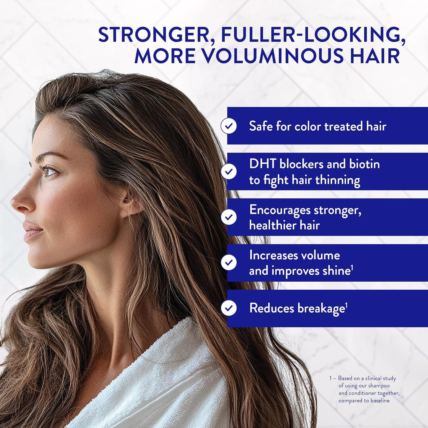 Routine Wellness Anti-Thinning Shampoo and Conditioner Set for Thinning Hair - Biotin DHT Blocker Women & Men - Color Safe Shampoo for Hair Loss & Healthier Hair - Cucumber (Pack of 2)