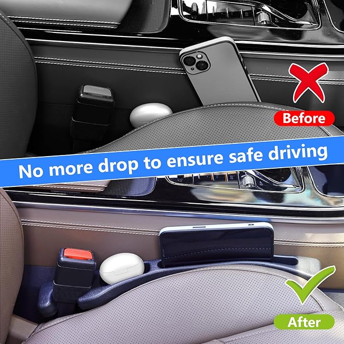 【Compatible with Kia K4 K5】 Seat Gap Filler,No Drop Seat Guard Compatible with Kia K4 K5,Drop Seat Guards for Cars(2Pcs),Emergency Keychain Car Escape Tool(2Pcs)