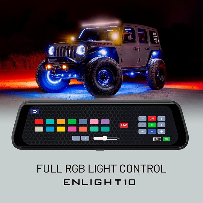 Stinger Jeep Wrangler JK (2007-18) 9.66” 4K UHD Touchscreen Digital Rear View Mirror Monitor & 4K Front Dashcam, 2K Backup Cam, Anti-Glare Night Vision, Built-in DVR w/ 64GB SD Card, Impact Detection