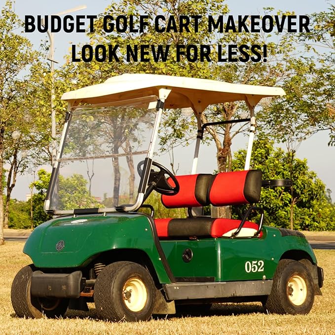 Golf Cart Front and Rear Seat Covers for Yamaha G2 G8 G9 G11 G14 G16 G19 G20 G21 G22, Durable Polyester Fabric Yamaha Golf Cart Seat Covers, Breathable Washable