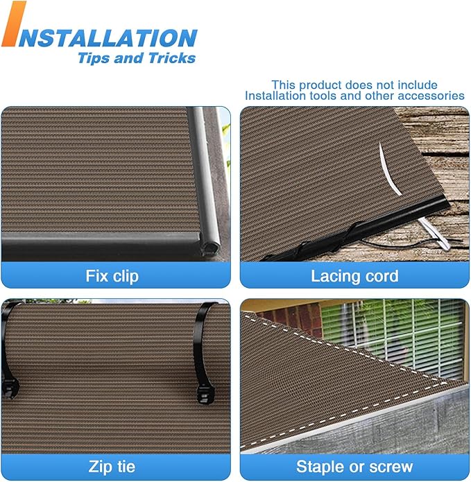 TANG Sun Shade Fabric Roll 8'x55' Shade Cloth for Garden Brown HDPE Mesh Shading Pergola Cover Replacement Canopy, 95% Blockage Sunshades for Outdoor Patio Backyard Plant