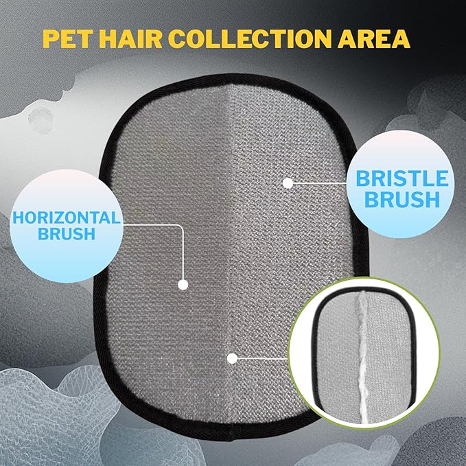 PotatoLife Pet Hair Removal Glove Upgraded Reusable Electrostatic Washable Fur Remover for Dogs Cats, Grooming Mitt for Couch, Sofa, Furniture, Carpet, Clothing and Car Seat, 2-Pack Large
