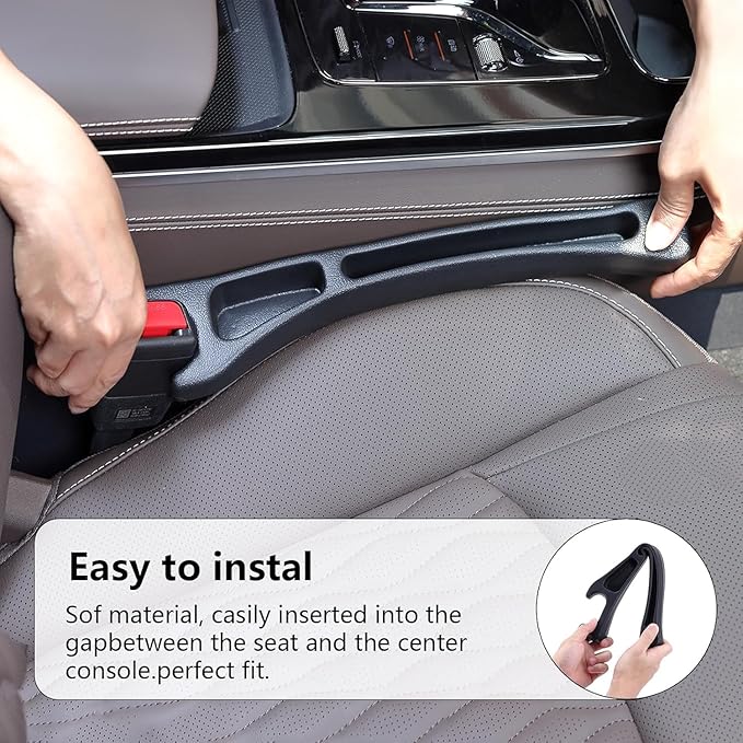 【Compatible with Kia K4 K5】 Seat Gap Filler,No Drop Seat Guard Compatible with Kia K4 K5,Drop Seat Guards for Cars(2Pcs),Emergency Keychain Car Escape Tool(2Pcs)