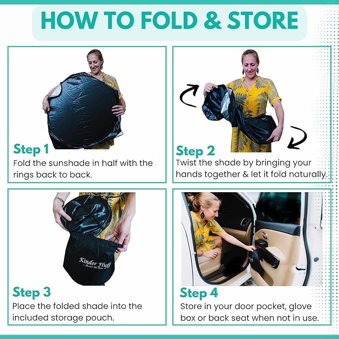Windshield Sun Shade -Certified 99.87% UVB & 99.02% UVA Car Sun Shade. Award Winning Sunshade - Patented Technology | Compatible for Subaru Forester (2014-2018) | Car Shades by Kinder Fluff