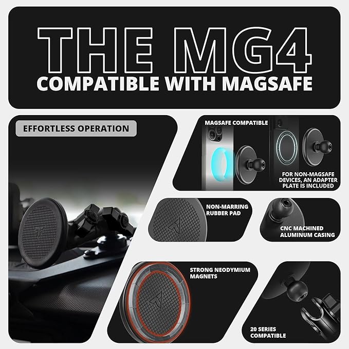 Tackform Link Vent Mount Magnetic Phone Holder - Compatible with MagSafe, BlueCruise, 2021-2025 Ford F150 & Raptor, 2023-2025 Ford Super Duty | Aluminum | 3.5" Arm | Black