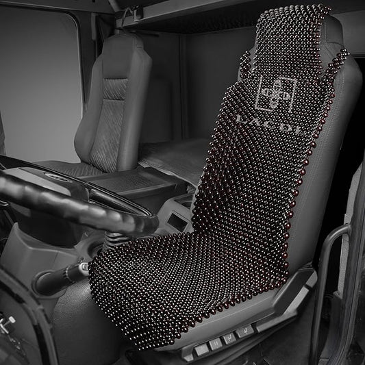 LACDL Beaded Seat Covers for Truck, Trailer, Van, RV, Car Seat Cooling Cover, Auto Ventilated Seat Cushion, Wood Breathable Car Seat Beads, Seat Cooler Pad Sweat Protector for Summer, Dark Red