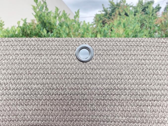 Sun Shade Privacy Panel with Grommets on 4 Sides for Patio, Awning, Window Cover, Pergola or Gazebo (Smoke, 10' x 5')
