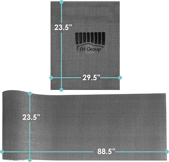 FH Group Car Floor Mats - DIY Ultra Waterproof Trimmable Non-Slip Vinyl Floor Mats, Black