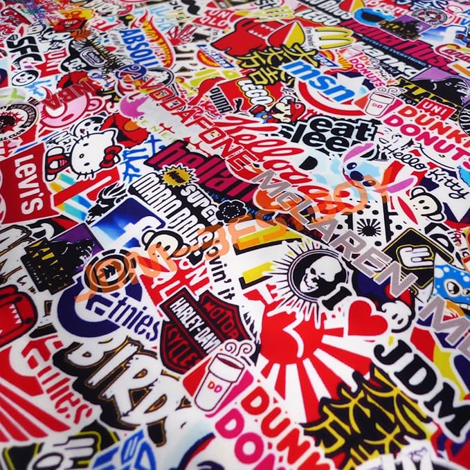 Free Tool Kit EZAUTOWRAP ES Bomber Hellaflush Anime Cartoon Car Vinyl Wrap Sticker Decal Air Release - 60"X108" (5FT X 9FT)