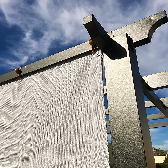 Alion Home Sun Shade Privacy Panel with Grommets and Hems on 4 Sides for Patio, Awning, Window, Pergola or Gazebo - Smoke Tan(12' W x 8' H)