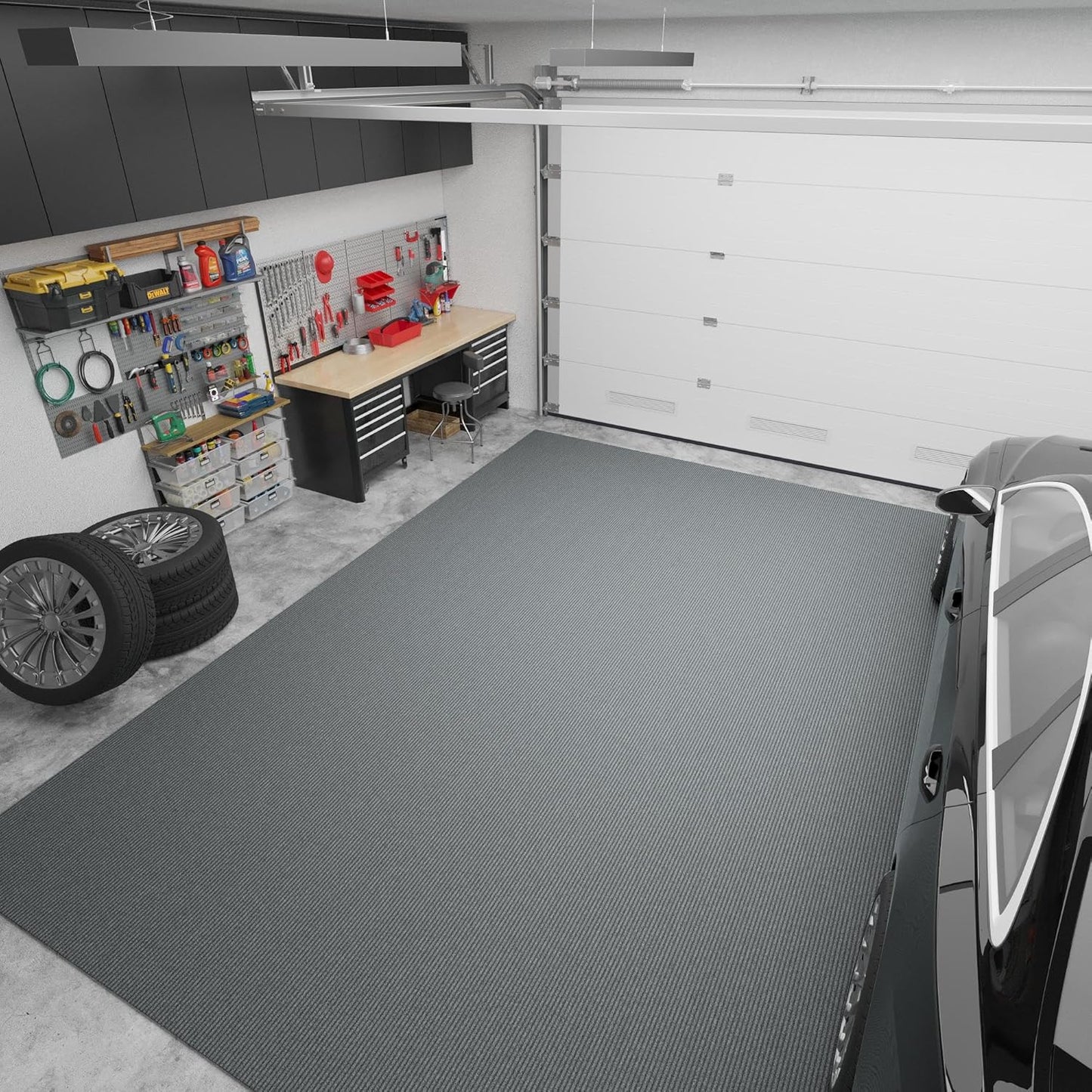 Ottomanson 6'6" x 18' Hallway Runner with Scraper Pile - Extra Durable Non-Slip Rug Mat for Indoor & Outdoor Use - Ideal for Kitchen, Entryway & Garage - High-Traffic Carpet, Gray
