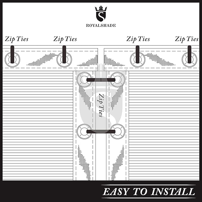 Royal Shade Custom Size 6' x 159' Beige Fence Privacy Screen Windscreen Cover Netting Mesh Fabric Cloth - Cable Zip Ties Included (We Make Custom Size)