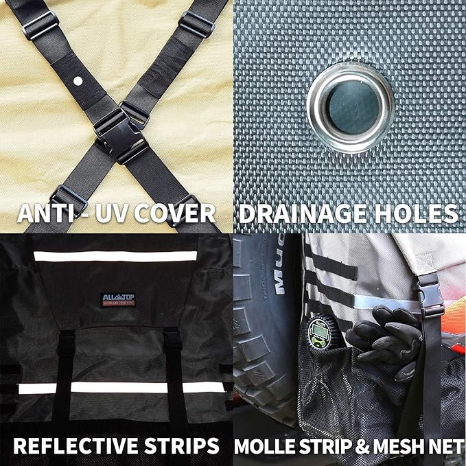 ALL-TOP Spare Tire Trash Bag, Heavy Duty Truck Tailgate Trash Bag, Cargo Storage Bag for Jeep, Truck, SUV or Car, Fit up to 40'' Tire (Carbon Black)