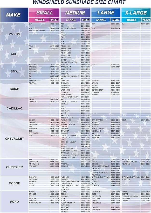 Windshield Sun Shade - American Flag Design, High-Resolution Sun Visor for Car, Truck, SUV with Mirror Cut-Out for Interior Sun Protection, Foldable Car Sun Shade (Black and White, Medium)