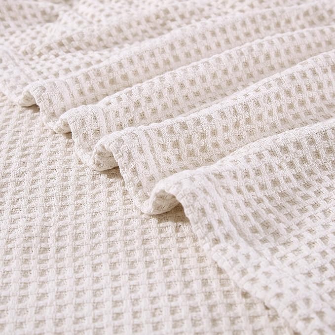 Eddie Bauer Blanket Soft Waffle Weave Bedding, Medium Weight Bedroom Decor, Softens Every Wash, Queen, White