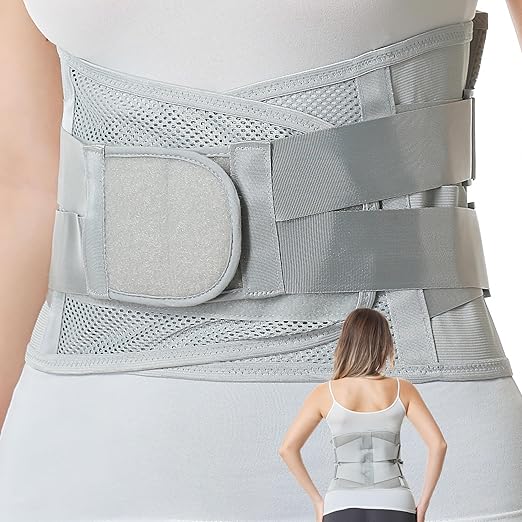 NeoTech Care Adjustable Double Pull Lumbar Brace/Lower Back Belt (Black, Size XXL)