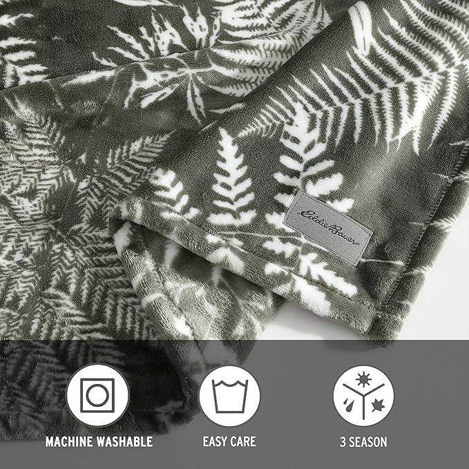 Eddie Bauer - King Blanket, Ultra Plush Bedding, Lightweight Home Decor for All Seasons (Fern Garden Green, King)
