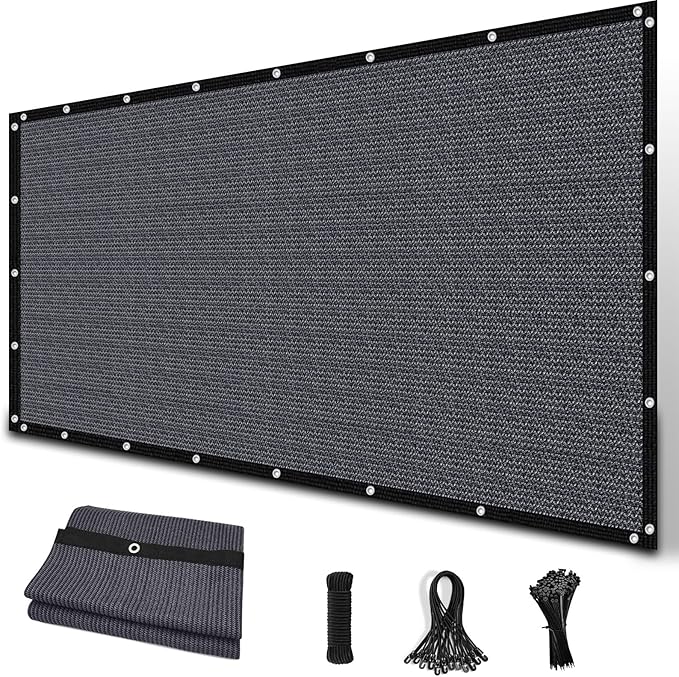Amagenix 90% Sun Shade Cloth with Grommets, 12' x 12' Pergola Replacement Shade Cover Canopy Privacy Screen for Outdoor Patio Garden, Blue Gray (We Customized)