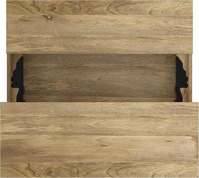SIMPLIHOME Jager Lift Top Coffee Table - 36 inch Wide Solid Mango Wood Contemporary Modern Cocktail Table in Natural, Stylish Living Room Table with Hidden Storage, Brass Inlay, and Gold Metal Legs