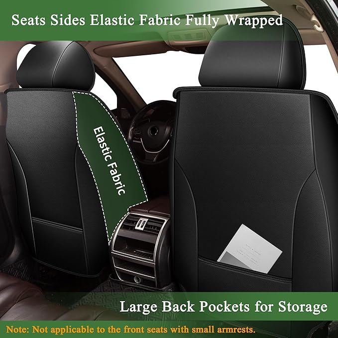 Bling Diamond Embroidered Seat Covers for Toyota Venza 2009-2020,Full Set 5 Seats,Sparkle Rhinestone Breathable Perforated Faux Leather Car Seat Covers for Women (Black)