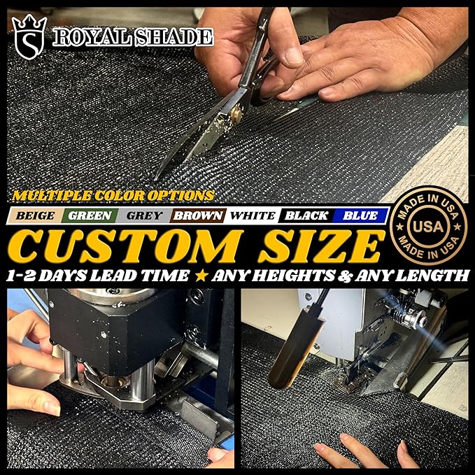 Royal Shade Custom Size 5' x 64' Brown Fence Privacy Screen Windscreen Cover Netting Mesh Fabric Cloth - Cable Zip Ties Included (We Make Custom Size)