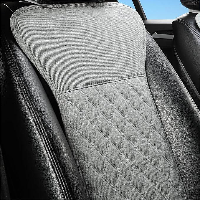West Llama Linen Car Seat Covers-Breathable & Soft-Front Car Seat Protector Universal Fit 90% Cars,SUVs,Trucks,Diamond Pattern- 1Piece,Gray