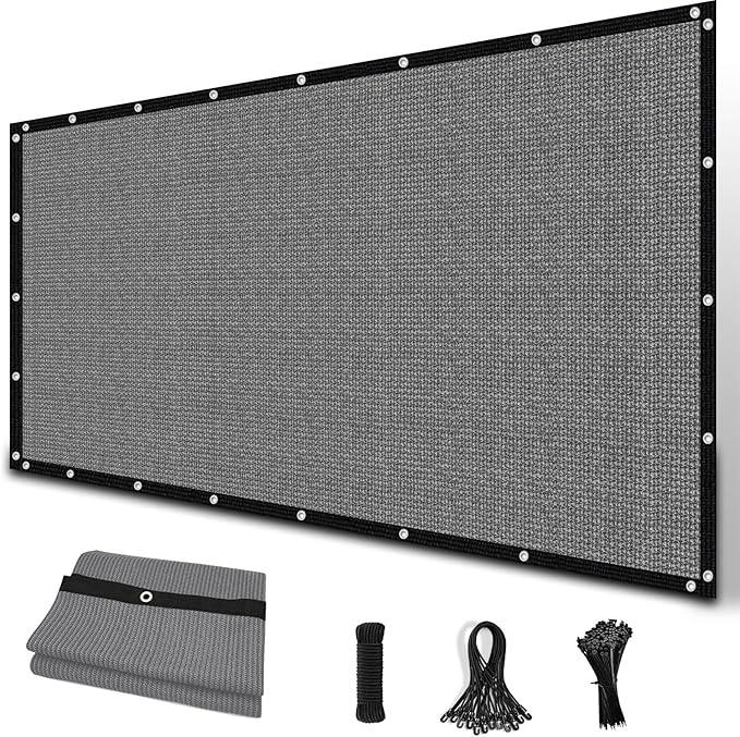 Amagenix 90% Sun Shade Cloth with Grommets, 3' x 8' Pergola Replacement Shade Cover Canopy Privacy Screen for Outdoor Patio Garden, Gray (We Customized)
