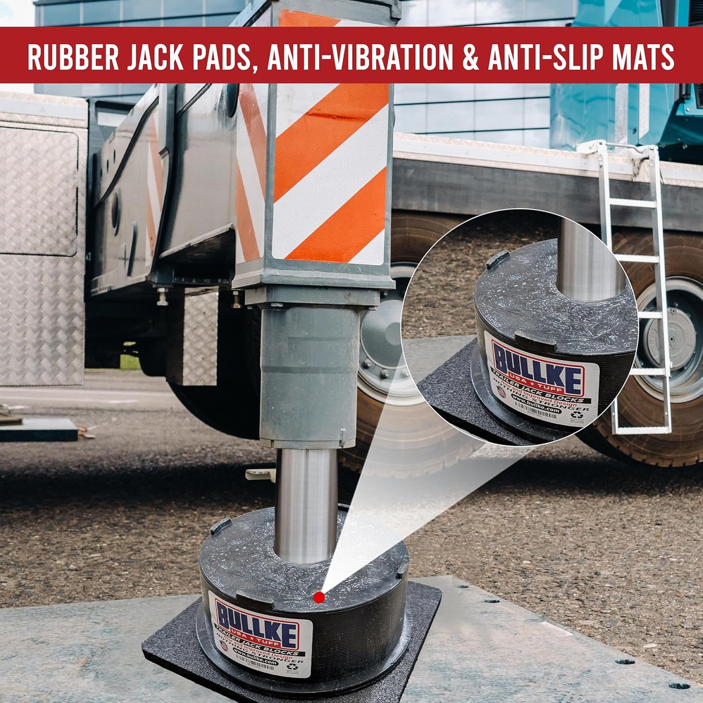 USA Made RV Leveling Jack Flex Pads 9" – Heavy-Duty Rubber Jack Pads (2-Pack) – Non-Slip, Shock-Absorbing Stabilizer Mats for Camper & Trailer – Prevent Sinking & Sliding