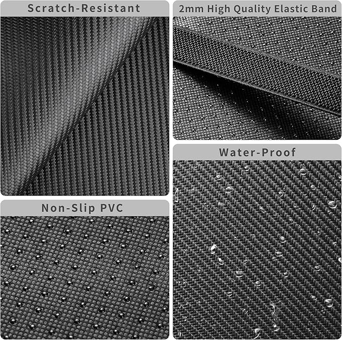 Car Armrest Covers, Vehicle Center Console Cover, Middle Storage Pads, Dog & Cat Paws Protetor, Carbon Fiber PU Leather, Waterproof, Anti-Slip, Auto Interior Accessories, Black, Size S